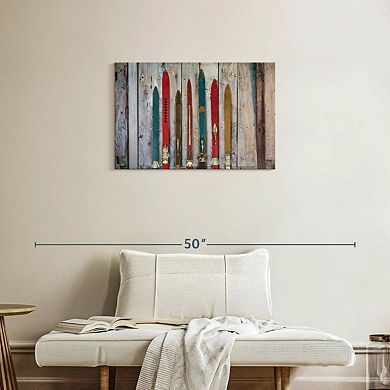Colorful Rustic Skis Wall Art