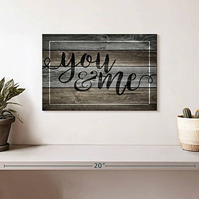 You And Me Typography Wall Art