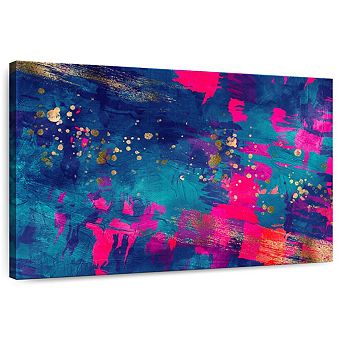 Blue Magenta Abstract Wall Art