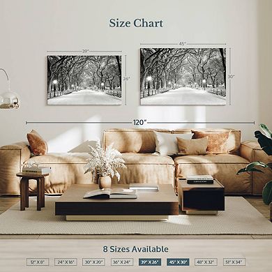 Central Park White Winter Wall Art