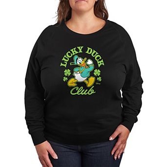 Plus Size Disney's Donald Duck Lucky Duck Club French Terry Long Sleeve Tee