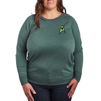 Plus Size Star Trek Starfleet Clover Logo French Terry Long Sleeve Tee