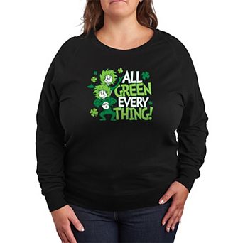 Plus Size Dr. Seuss Thing 1 & Thing 2 St. Patrick's French Terry Long Sleeve Tee