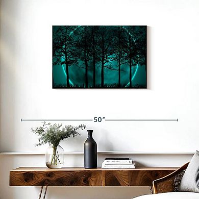 Turquoise Forest Silhouette Wall Art