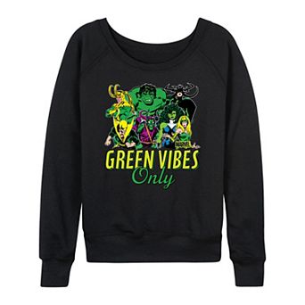 Women's Marvel Green Vibes Only French Terry Long Sleeve Tee