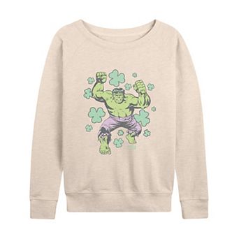 Women's Marvel Hulk St. Patrick's French Terry Long Sleeve Tee