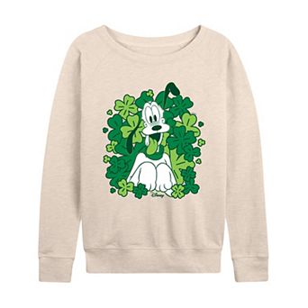 Women's Disney's Pluto Shamrocks French Terry Long Sleeve Tee