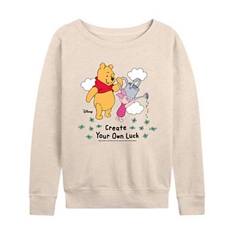 Women's Disney's Winnie The Pooh Create Your Own Luck French Terry Long Sleeve Tee