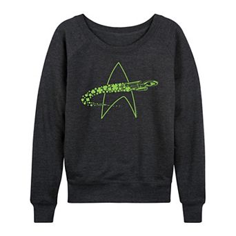 Women's Star Trek U.S.S. Enterprise Shamrocks French Terry Long Sleeve Tee