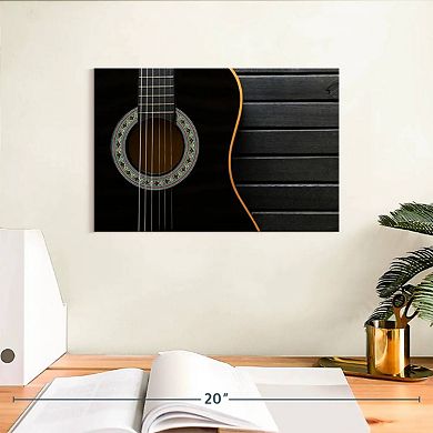 Dark Acoustic Guitar Wall Art