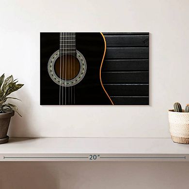 Dark Acoustic Guitar Wall Art