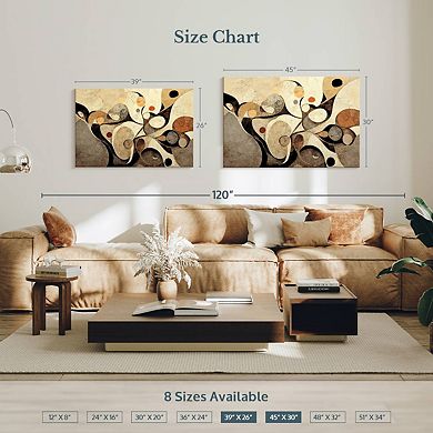 Abstract Earth Tone Swirls Wall Art