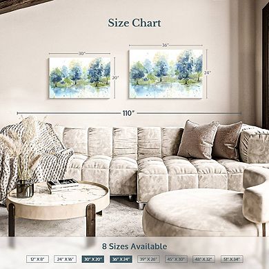 Washy Blue Landscape Wall Art