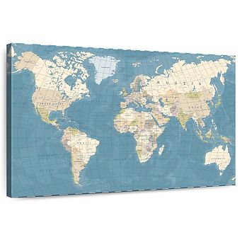 World Map In Detail Wall Art