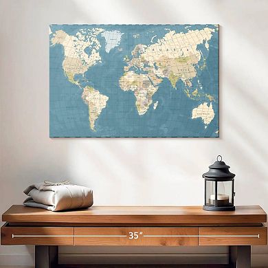 World Map In Detail Wall Art