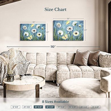 Daisies And Butterfly Meadow Wall Art
