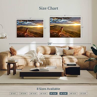 Dog Watching Sunrise Wall Art