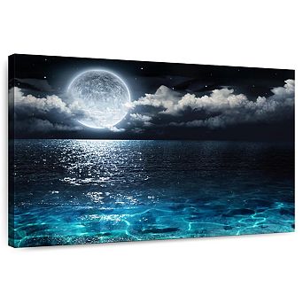 Full Moon Over The Sea Wall Art