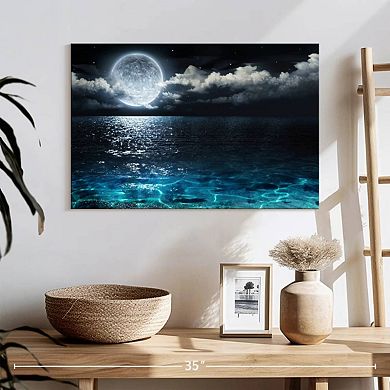 Full Moon Over The Sea Wall Art