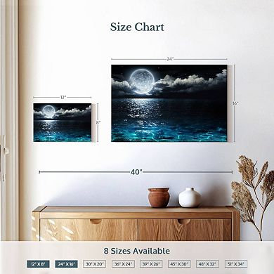 Full Moon Over The Sea Wall Art