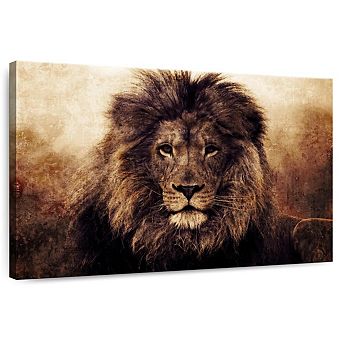 Grunge Lion Head Wall Art