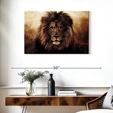 Grunge Lion Head Wall Art