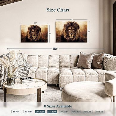 Grunge Lion Head Wall Art