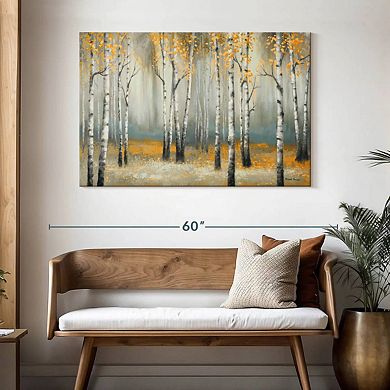 Golden September Birch Wall Art