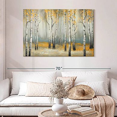 Golden September Birch Wall Art