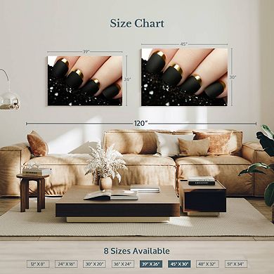 Matte Black Nails Wall Art