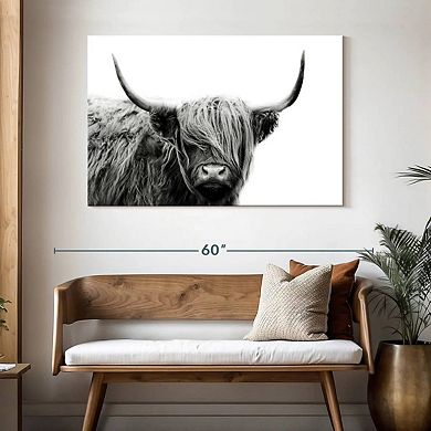 BW Highland Cow Wall Art