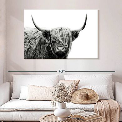 BW Highland Cow Wall Art