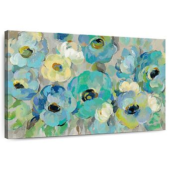 Fresh Teal Flowers I Wall Art