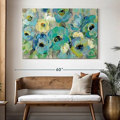 Fresh Teal Flowers I Wall Art