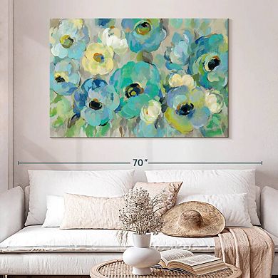 Fresh Teal Flowers I Wall Art