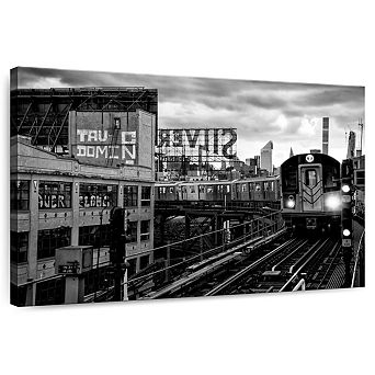 Manhattan At Nightfall BW Wall Art