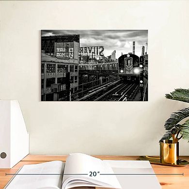 Manhattan At Nightfall BW Wall Art