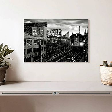 Manhattan At Nightfall BW Wall Art