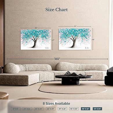 Turquoise Blossom Tree Wall Art