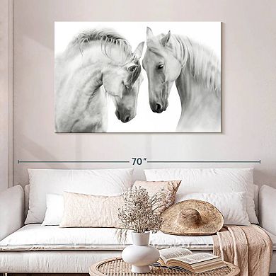 White Horse Couple Wall Art