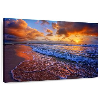 Clouds Enshrouding Ocean Shore Wall Art