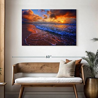 Clouds Enshrouding Ocean Shore Wall Art