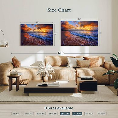 Clouds Enshrouding Ocean Shore Wall Art