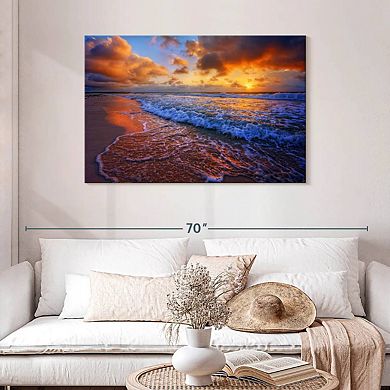 Clouds Enshrouding Ocean Shore Wall Art