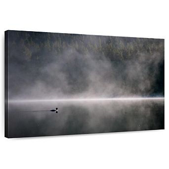 Duck In Foggy Lake Wall Art