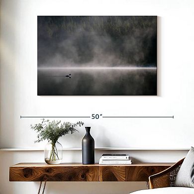Duck In Foggy Lake Wall Art