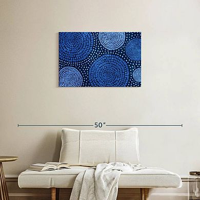 Blue African Circles Wall Art