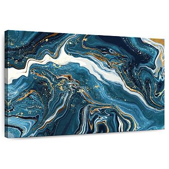 Abstract Blue Marble Wall Art