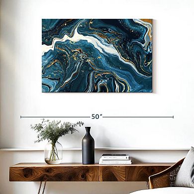 Abstract Blue Marble Wall Art