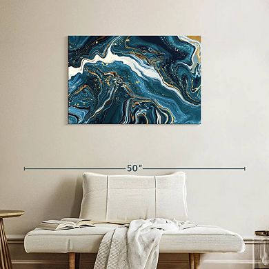 Abstract Blue Marble Wall Art